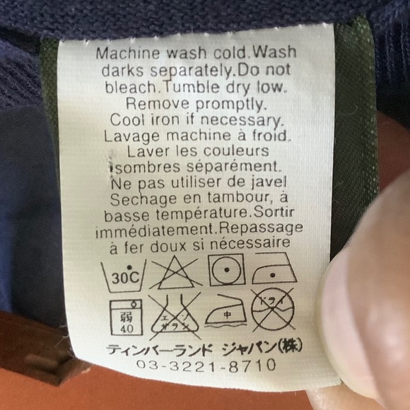 Mens Large - Vintage Timberland Logo T-Shirt Reflective Navy Blue Made In USA - Picture 7 of 7